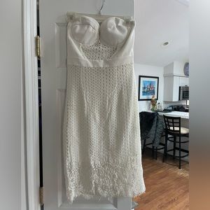White bustier midi dress